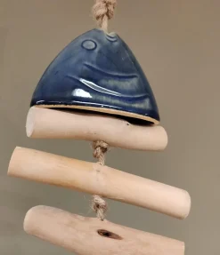 Gilde handwerk Guirlandes>Guirlande Vis Drijfhout Keramiek 57 Cm Beach Hanger