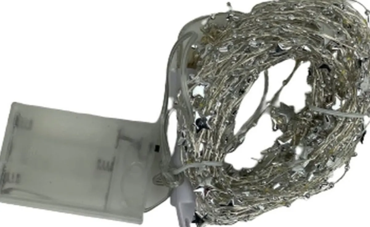 Merkloos Guirlandes>Guirlande Zilver - 160 Led - 80 Cm - Led Licht - Sterren - Verlichting - Decoratie - Kerst - Kerstmis