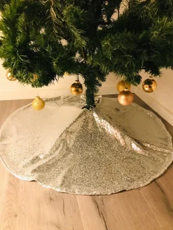 Gustiana ® Kerstboomrok - Kerstboomkleed - Met Zilvere Pailletten O120 Cm Best