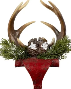 Trendybywave Kerstsokken>Haak Kerstsok Gewei 18*24*15 Cm Rood, Bruin Kunststof