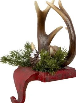 Trendybywave Kerstsokken>Haak Kerstsok Gewei 18*24*15 Cm Rood, Bruin Kunststof