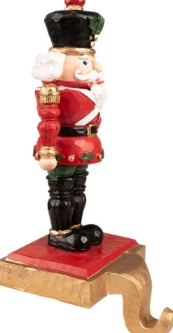 Trendybywave Kerstsokken>Haak Kerstsok Notenkraker 24 Cm Rood Zwart Kunststof