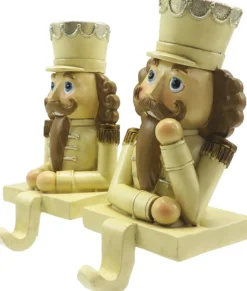 Trendybywave Kerstsokken>Haak Kerstsok Set Van 2 Notenkraker 12 Cm Beige Bruin Kunststof Kerstdecoratie