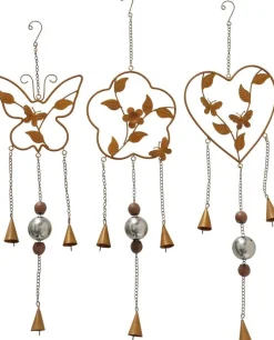 Extra Guirlandes>Hanger Guirlande Vlinder Bloem Met Belletjes Set Van 3 Stuks Tuin Of In Huis