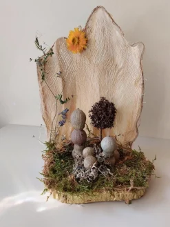 Juuls Gift Shop (merkloos) Kerststallen></noscript>Hippe Handgemaakte Kerststal Met Kokosblad En Met Kerstfiguren_Ledverlichting