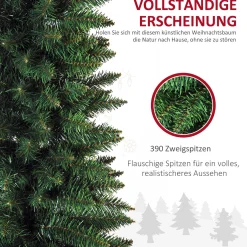 Homcom Kerstboom 390 Takpunten Dennenboom Met Kunststof Standaard 830-182 New