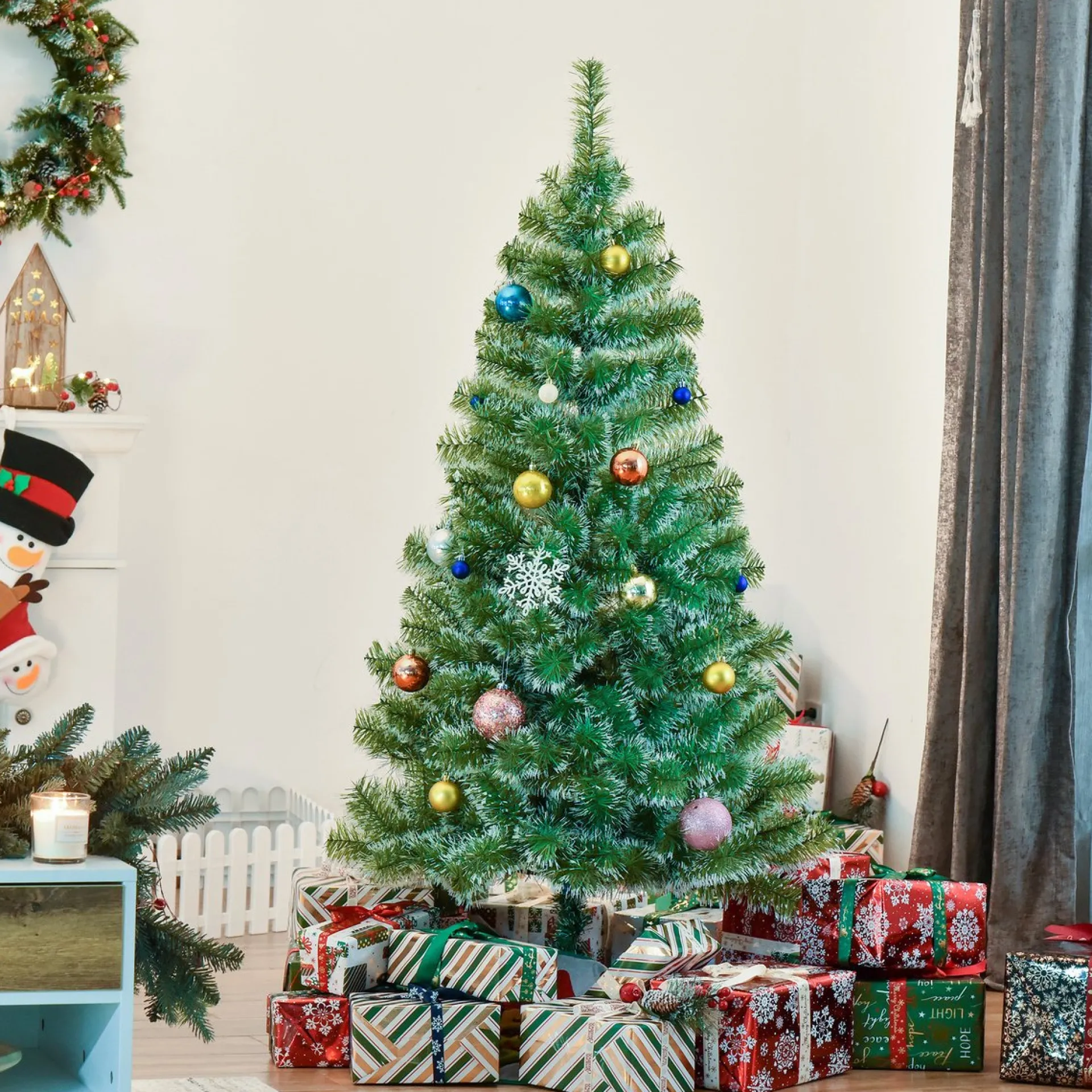 Homcom Kerstboom Kunstkerstboom Dennenboom Met Bessen Metalen Voet Pet 830-123 Shop