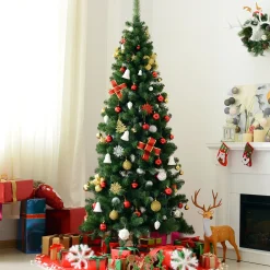 Homcom Kerstboom Kunstkerstboom Dennenboom Met Bessen Metalen Voet Pet 830-183 Cheap