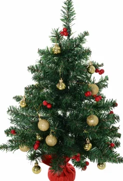 Homcom Kerstboom Met Hulstbessen, Ballen En Led-Verlichting Kerstboom Groen 830-257 Sale