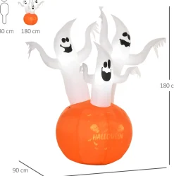 Homcom Opblaasbaar Halloween-Spook Met Pompoen En Lichtjes 844-400 Shop