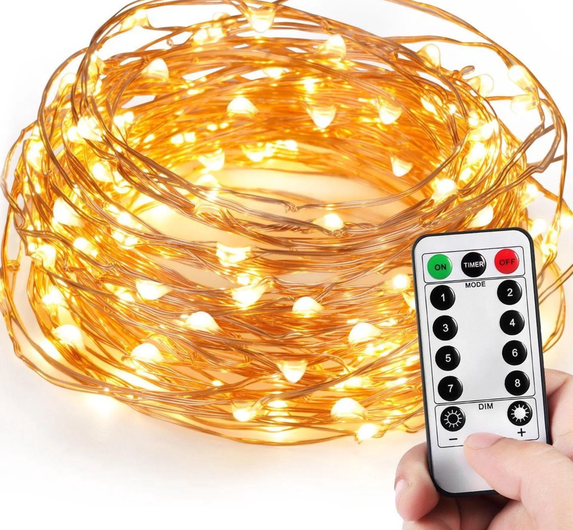 Homèlle Homelle Lichtsnoer - Warm Wit - Werkt Op Batterijen - Koperen Lichtslinger - 10 Meter - 100 Led's - Kerstverlichting Buiten - Kerstversiering - Sfeerlichtjes - Decoratie - Tuinverlichting - Buitenverlichting - Binnen & Buiten Best
