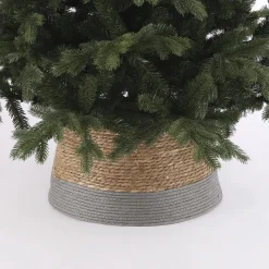 House of Seasons Kerstboomrok - H26 X O50 Cm - Zeegras Grijs Hot