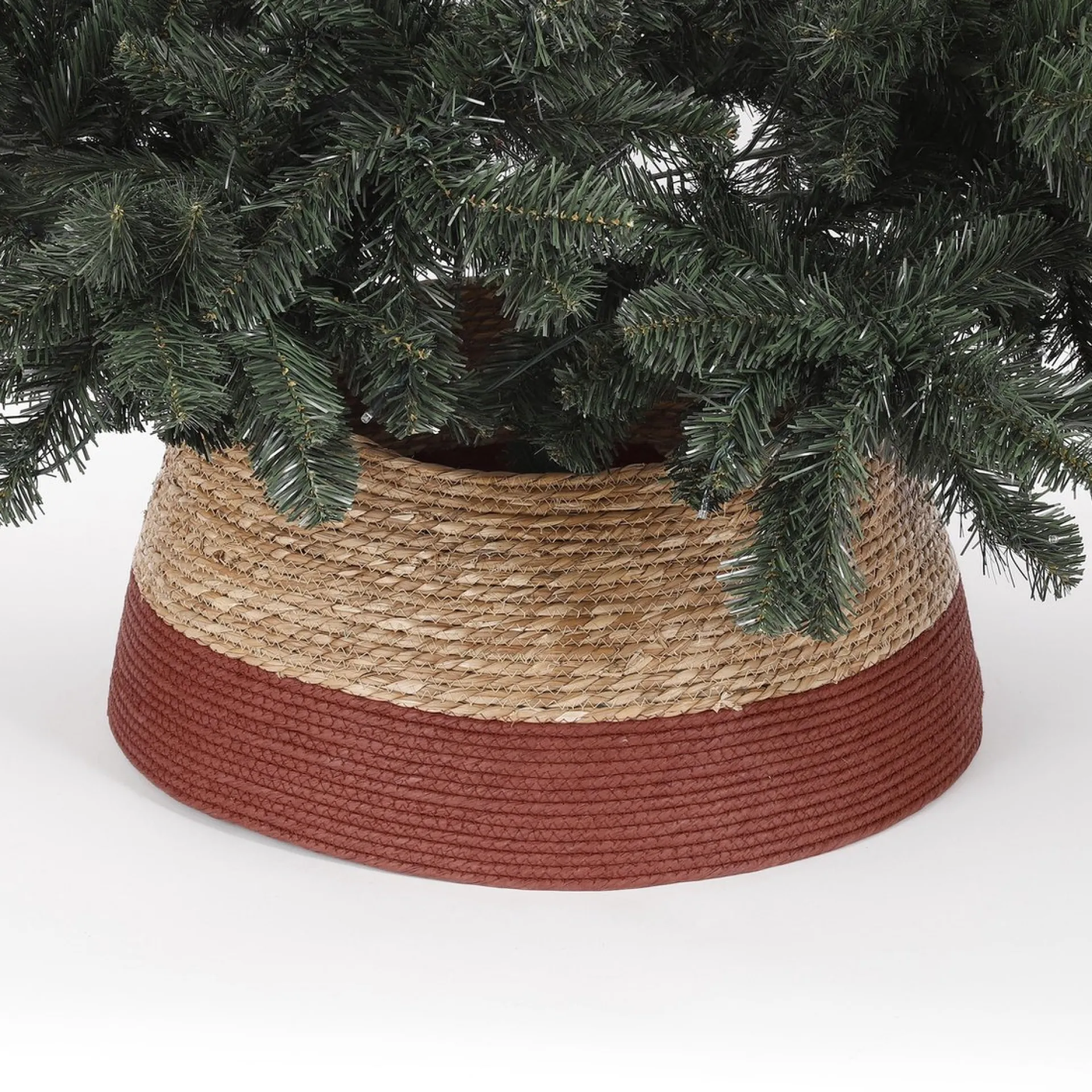 House of Seasons Kerstboomrok - H26 X O58 Cm - Zeegras Donkerrood Store