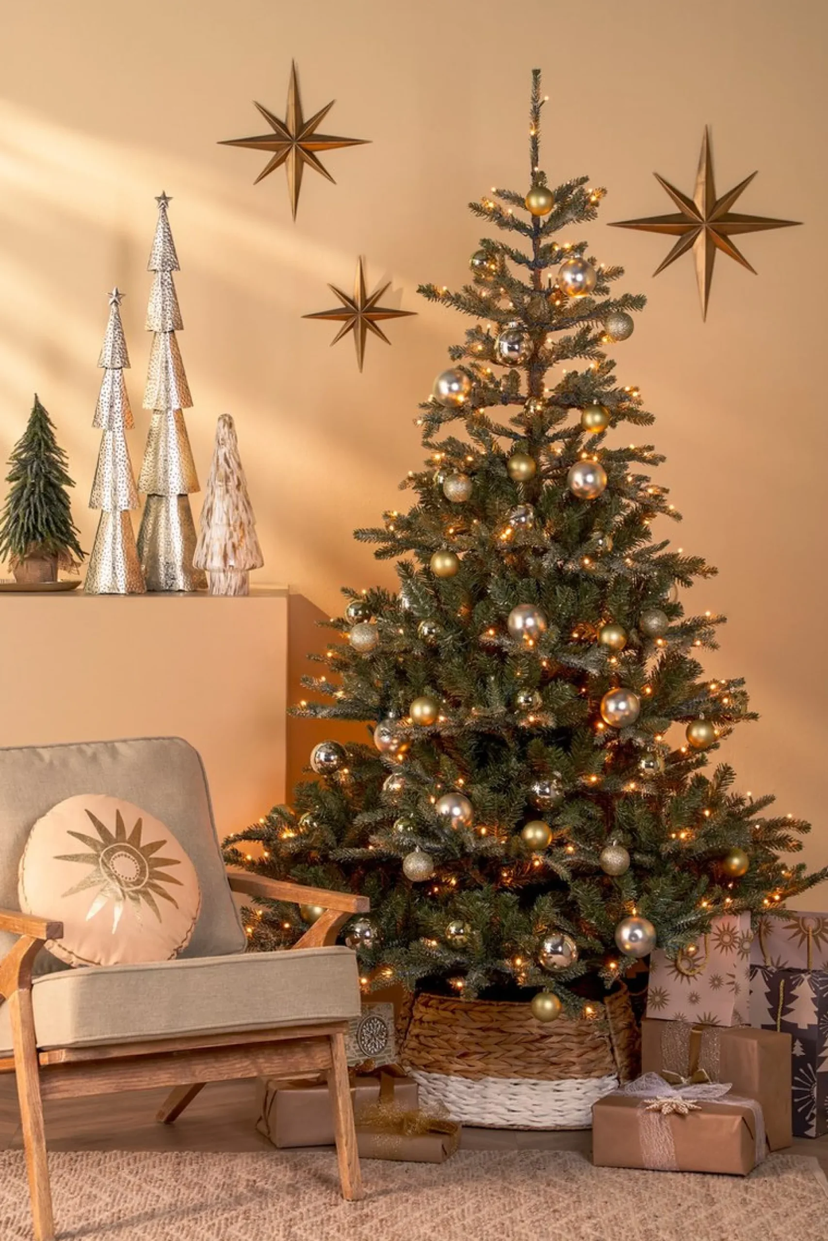 House of Seasons Kerstboomrok Opvouwbaar - H26 X O58 Cm - Zeegras - Wit Sale