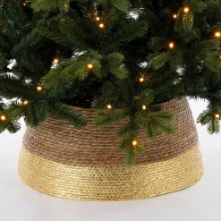 House of Seasons Kerstboomrok - H26 X O50 Cm - Zeegras Goud Flash Sale