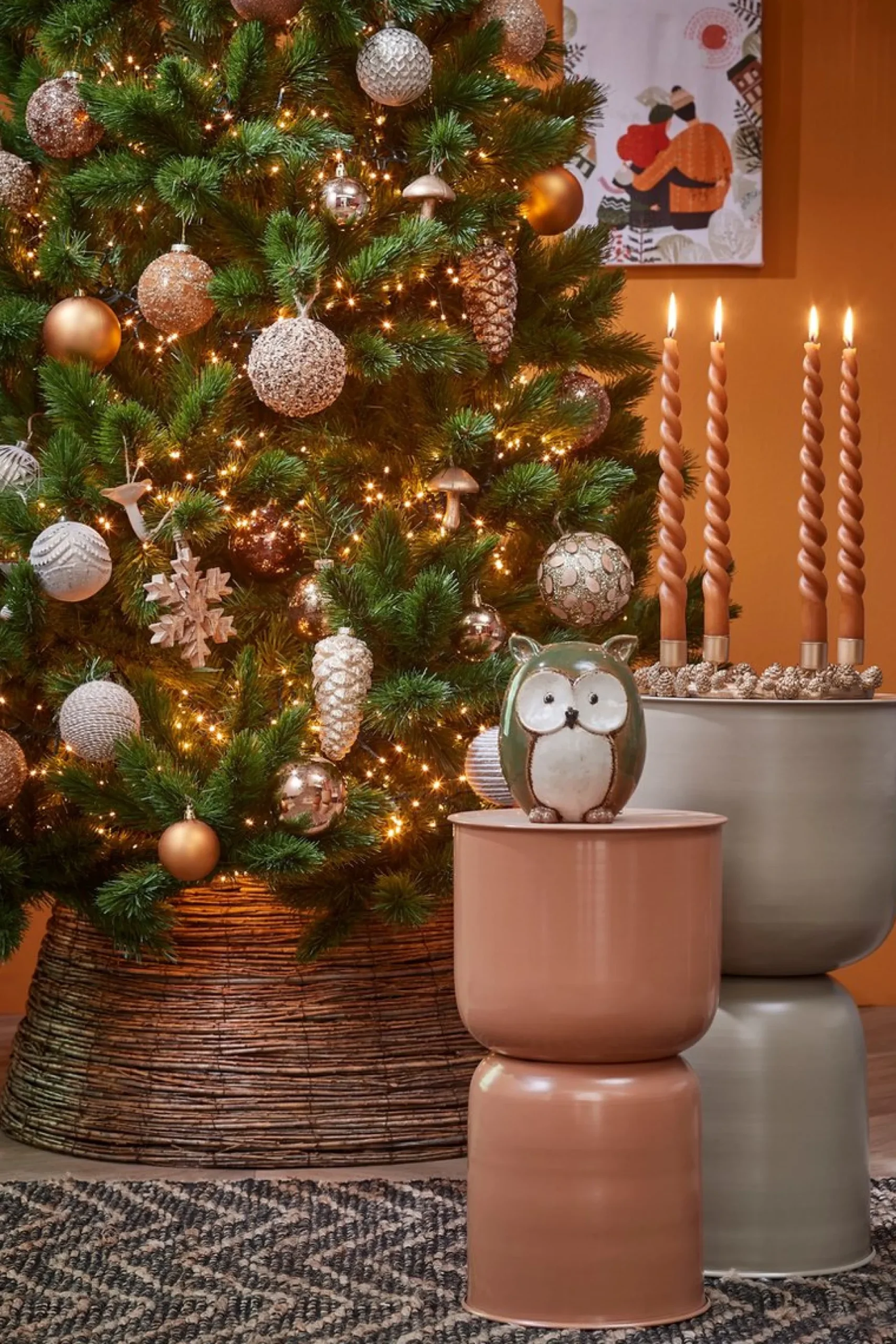 House of Seasons Kerstboommand - H28 X O65 Cm - Wilgentakken - Bruin Discount