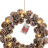 House of Seasons Kerstkransen> Kerstkrans Met Led Verlichting - O38 Cm - Bruin