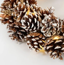 House of Seasons Kerstkransen> Kerstkrans Met Led Verlichting - O48 Cm - Bruin