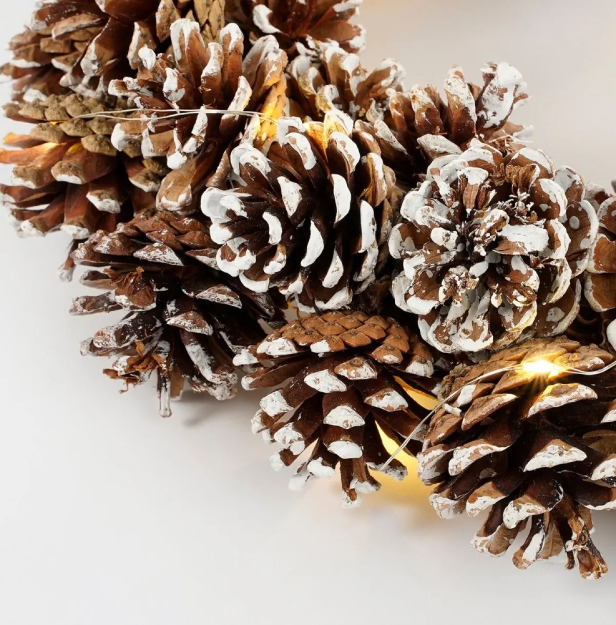 House of Seasons Kerstkransen> Kerstkrans Met Led Verlichting - O48 Cm - Bruin