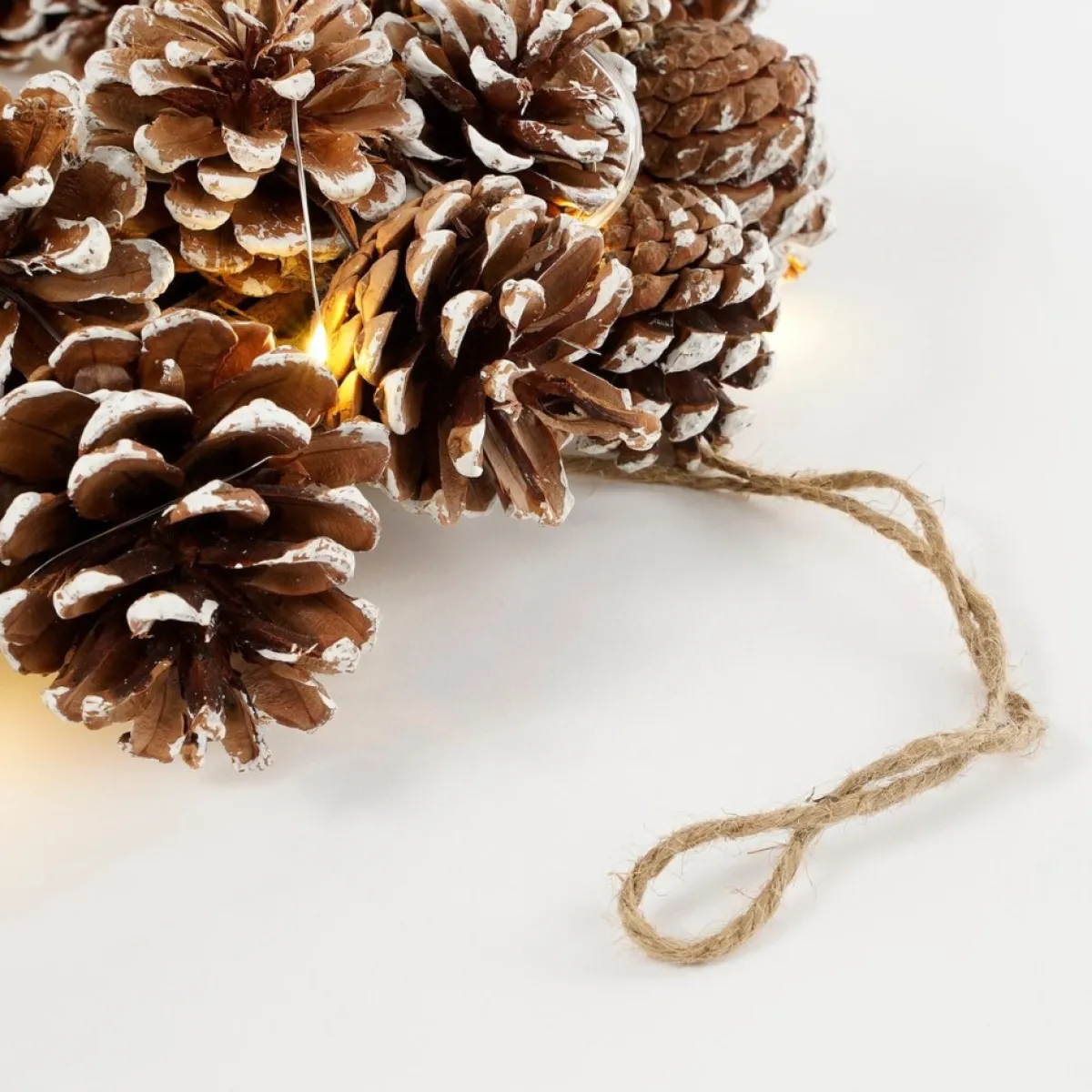 House of Seasons Kerstkransen> Kerstkrans Met Led Verlichting - O48 Cm - Bruin