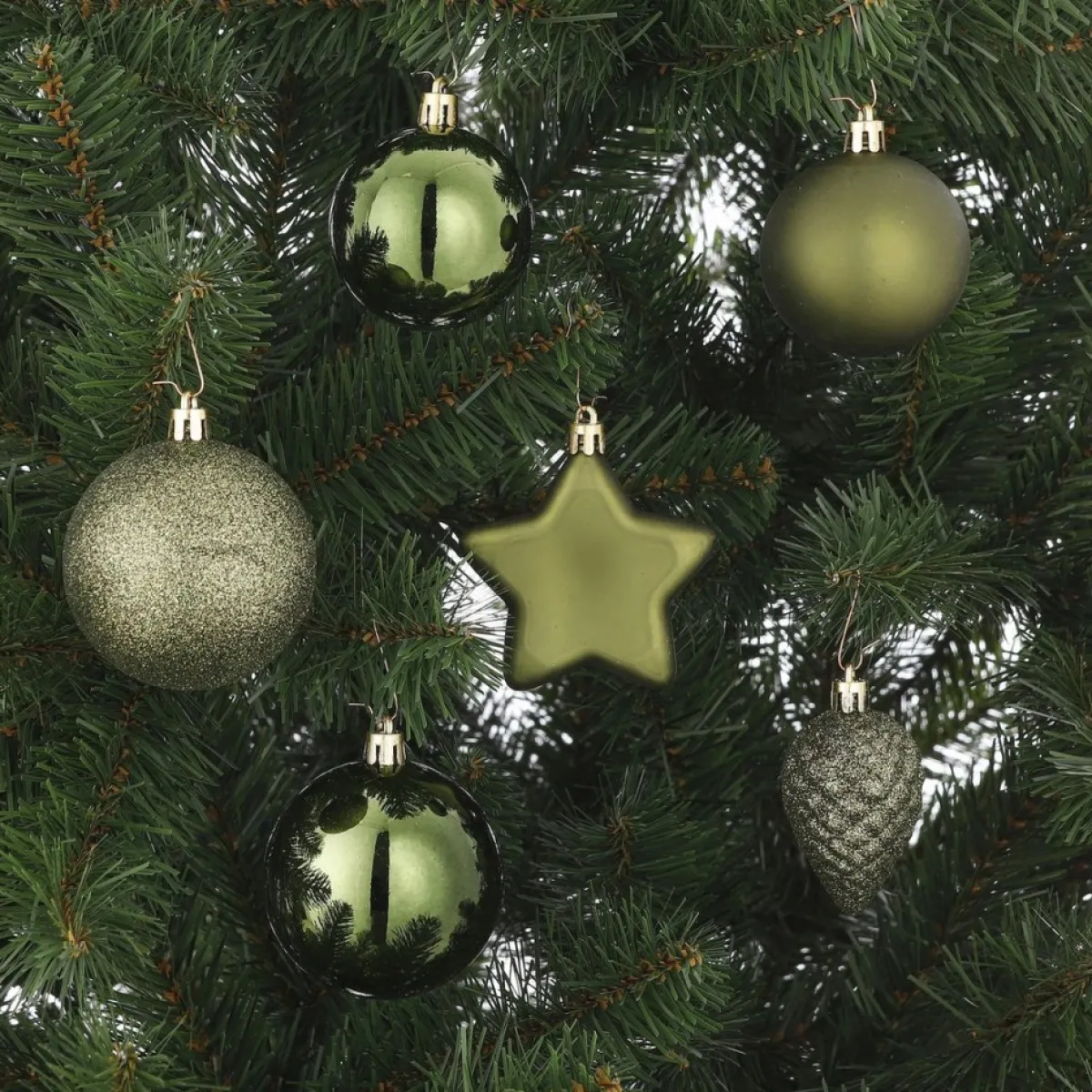 House of Seasons Kerstboomversieringen> Plastic Kerstballen Set - 46 Stuks - O4/6/8 Cm