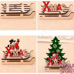 JobaStores® Kerststallen></noscript>Houten Kerst Slee Xmas Kerstman (S)