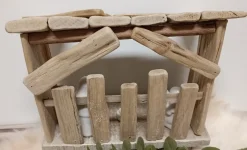 Dream-Living Kerststallen></noscript>Houten Kerststal - 6 Delig Keramiek Naturel/Wit