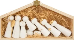 Cosyu0026Trendy Kerststallen>Houten Kerststal/Kerststalletje Inclusief Houten Poppetjes 24 Cm