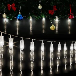 * Ijspegel Blauw Kerstverlichting Led Lichtsnoer, Guirlande Voor Binnen En Buiten Gebruik, Ijspegel, Blauw Discount