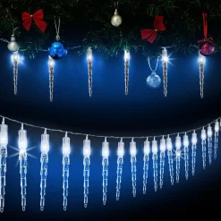 * Ijspegel Blauw Kerstverlichting Led Lichtsnoer, Guirlande Voor Binnen En Buiten Gebruik, Ijspegel, Blauw Discount