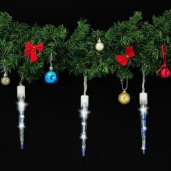 * Ijspegel Blauw Kerstverlichting Led Lichtsnoer, Guirlande Voor Binnen En Buiten Gebruik, Ijspegel, Blauw Discount