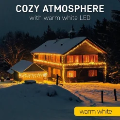 Emos Ijspegel Verlichting Buiten - 10 Meter 600 Led - Warm Wit - Lichtsnoer - Ip44 Stekker - Kerstverlichting Led - Geschikt Voor Binnen En Buiten - Kerstverlichting Buiten Cheap