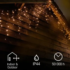 Emos Ijspegel Verlichting Buiten - 10 Meter 600 Led - Warm Wit - Lichtsnoer - Ip44 Stekker - Kerstverlichting Led - Geschikt Voor Binnen En Buiten - Kerstverlichting Buiten Cheap