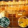 X-mas Shine Ijspegel Verlichting Buiten - Ijspegel Kerstverlichting - Warm Wit - 4 Meter - 100 Led-Lampjes - Koppelbaar - Incl. Kerstboom Sneeuwvlokjes Shop