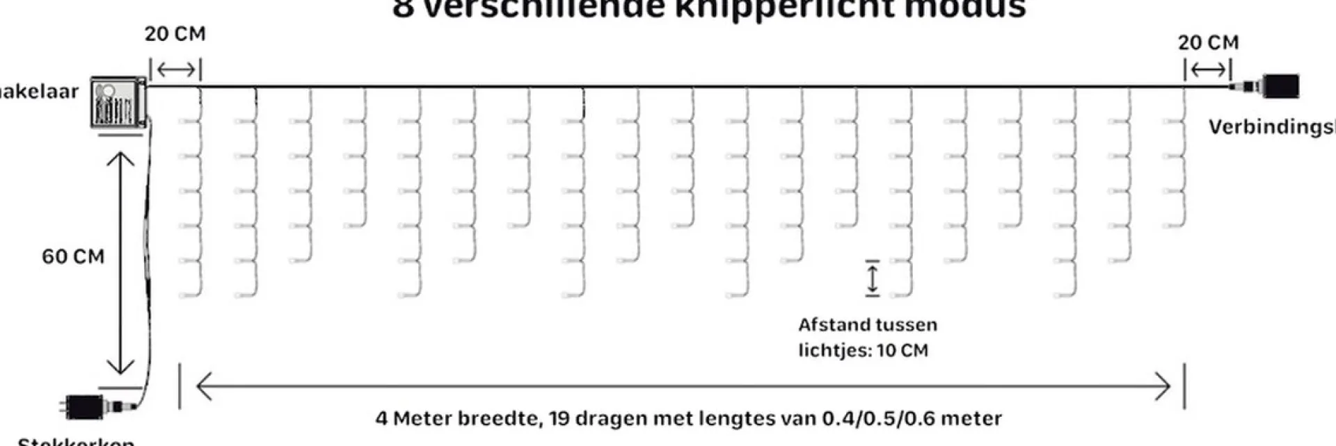 X-mas Shine Ijspegel Verlichting Buiten - Ijspegel Kerstverlichting - Warm Wit - 4 Meter - 100 Led-Lampjes - Koppelbaar - Incl. Kerstboom Sneeuwvlokjes Shop