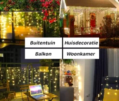 X-mas Shine Ijspegel Verlichting Buiten - Ijspegel Kerstverlichting - Warm Wit - 4 Meter - 100 Led-Lampjes - Koppelbaar - Incl. Kerstboom Sneeuwvlokjes Shop