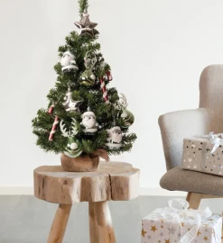 Everlands Imperial Kant En Klare Kerstboom Inclusief Versiering - 60Cm Hoog - 10 Ornamenten - Groen Zilver Shop