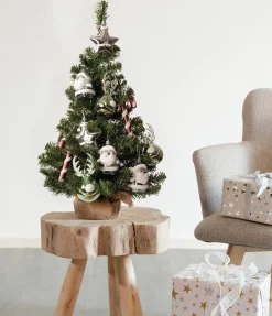 Everlands Imperial Kant En Klare Kerstboom Inclusief Versiering - 60Cm Hoog - 10 Ornamenten - Groen Zilver Shop