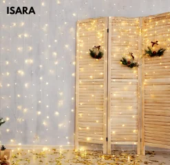 Isara 3X3 Meter Kerst Lichtgordijn - 300 Led's Met Afstandsbediening - Warm Te Sfeerverlichting - Usb-Aangedreven - Voor Binnen - Complete Handleiding - Perfect Voor Kerstdecoratie Cheap