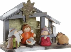 Items Kerststallen> Kerststal/Kerststalletje - Inclusief Kerststal Beelden - 21,5 Cm