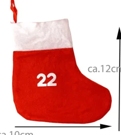 JEMIDI Kerstsokken> Adventskalender Om Te Vullen - Met 24 Stoffen Zakjes - Zelf Adventskalender Maken - 10 X 12 Cm Per Sok, 140 Cm Lang Koord