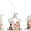 J-Line Kerststallen> Hanger Kerststal Hout/Poly Creme Ass3
