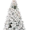 J-Line Kerstboom+Led Lichtjes Besneeuwd Plastiek Groen/Wit Store