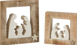 J-Line Kerststallen></noscript> Kerststal Simple Mango Hout Wit/White Wash Large