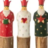 J-Line Kerststallen> Koningen 3 Op Voet Ijzer/Hout Rood Assortiment Van 3