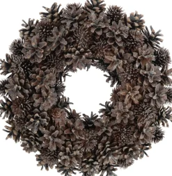 J-Line Kerstkransen> Krans Deco Dennenappels Donker Bruin