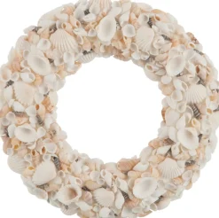 J-Line Kerstkransen> Krans Deco Mix Schelpjes Beige/Grijs Small
