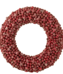 J-Line Kerstkransen> Krans Rond Bessen Plastiek Rood Large