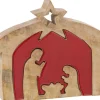 J-Line Kerststallen> Puzzel Kerststal Mango Hout Rood S