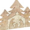 J-Line Kerststallen> Puzzel Kerststal Mango Hout Glitter L